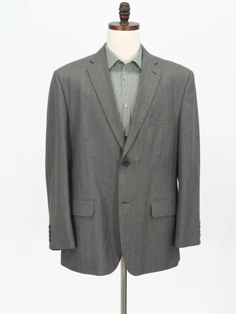 John Bartlett 44R Gray Blazer Sport Coat Jacket 2-Button Stripe M597
